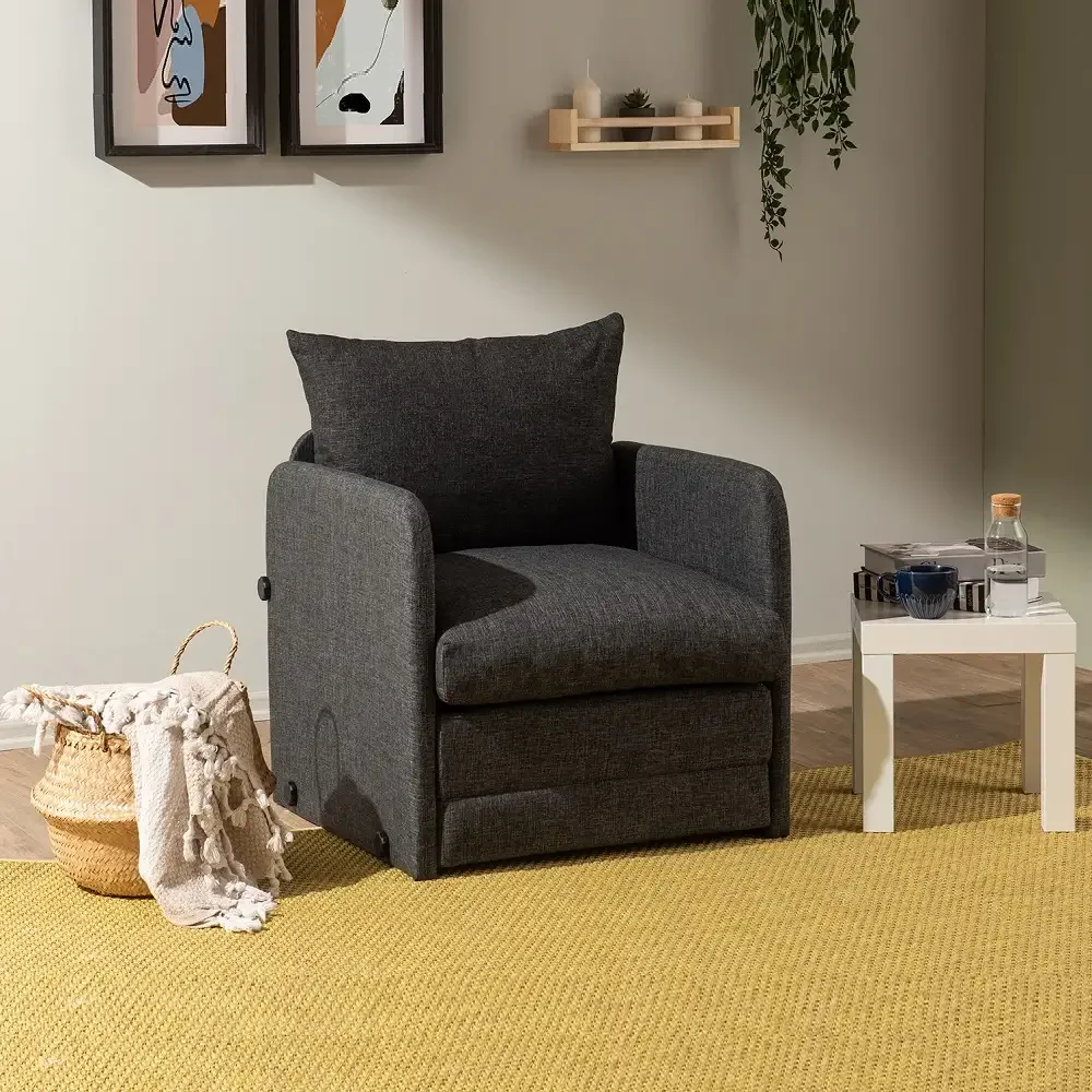 Fotoliu Extensibil Saga, Gri, 200 cm x 60 cm