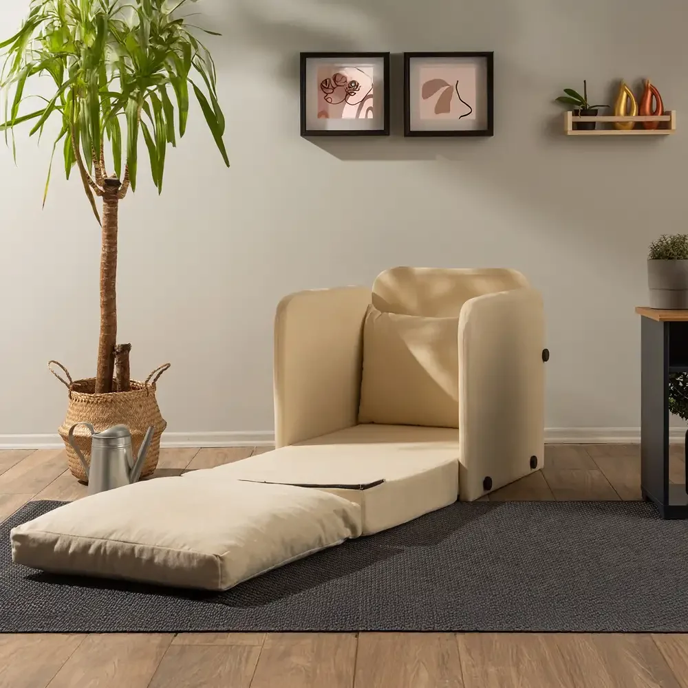 Fotoliu Extensibil Saga, Bej, 200 cm x 60 cm