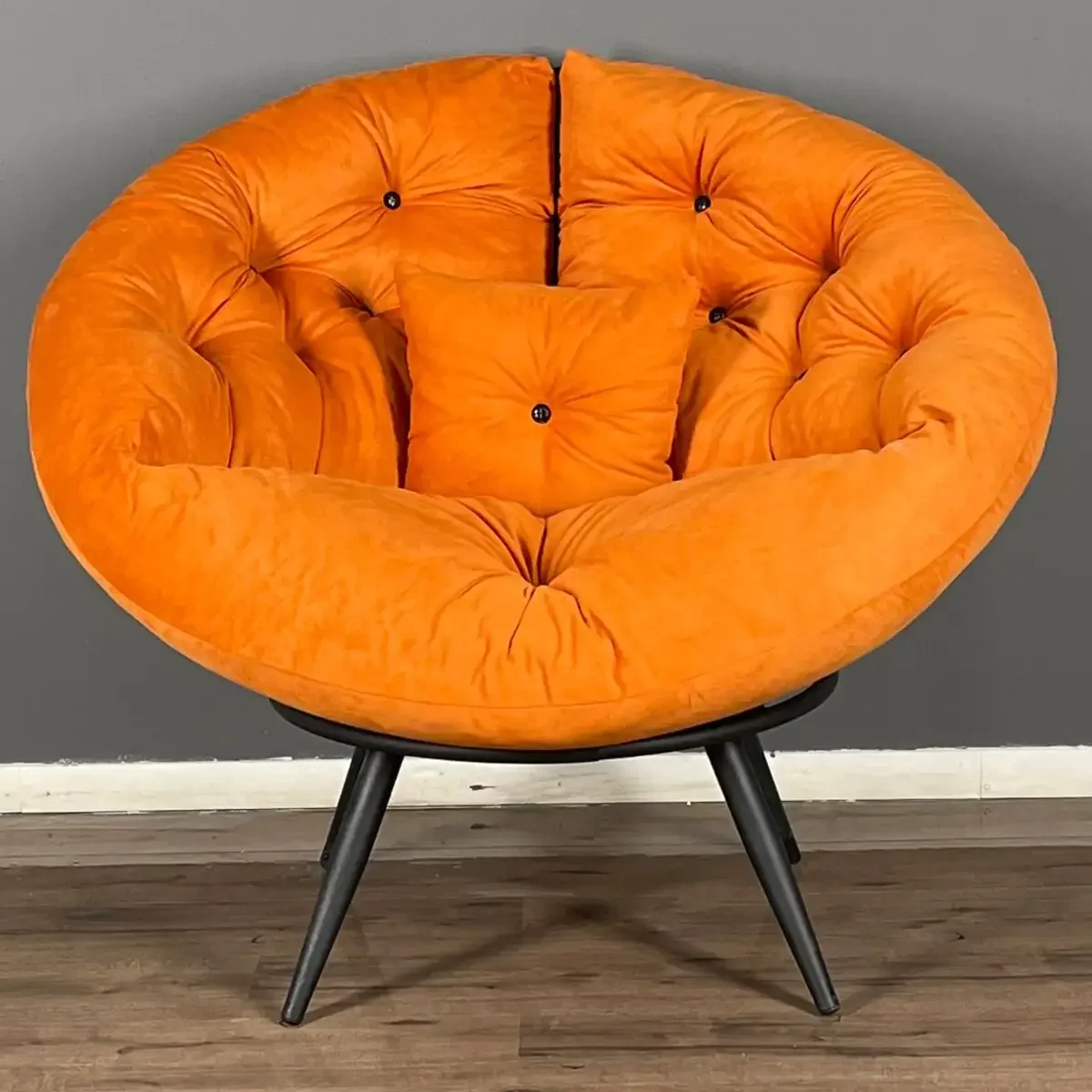 Fotoliu Tapitat Cu Stofa Si Picioare Metalice, Rotund, Homs, Seria B-120, 20014