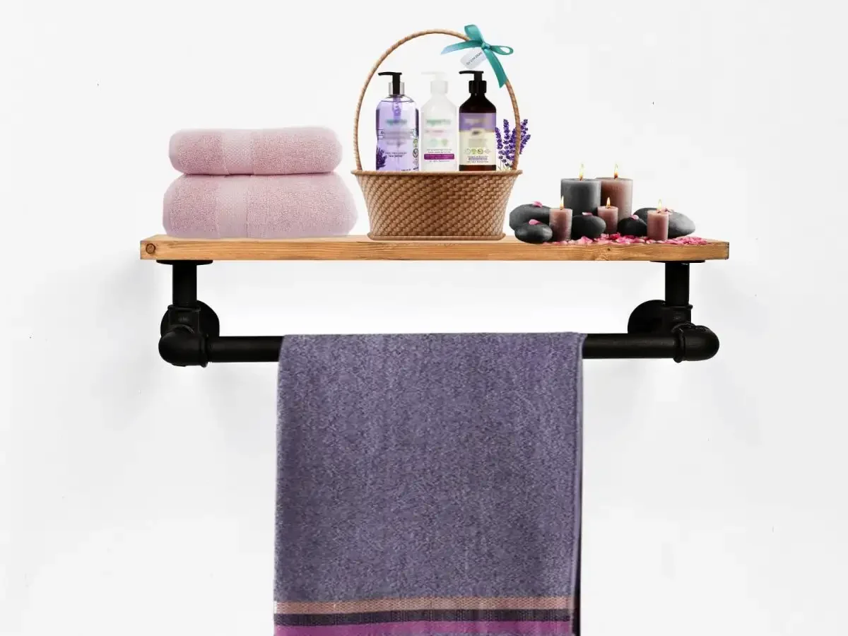 Suport Prosop Din Lemn-Metal Industrial Homs 50x12 cm