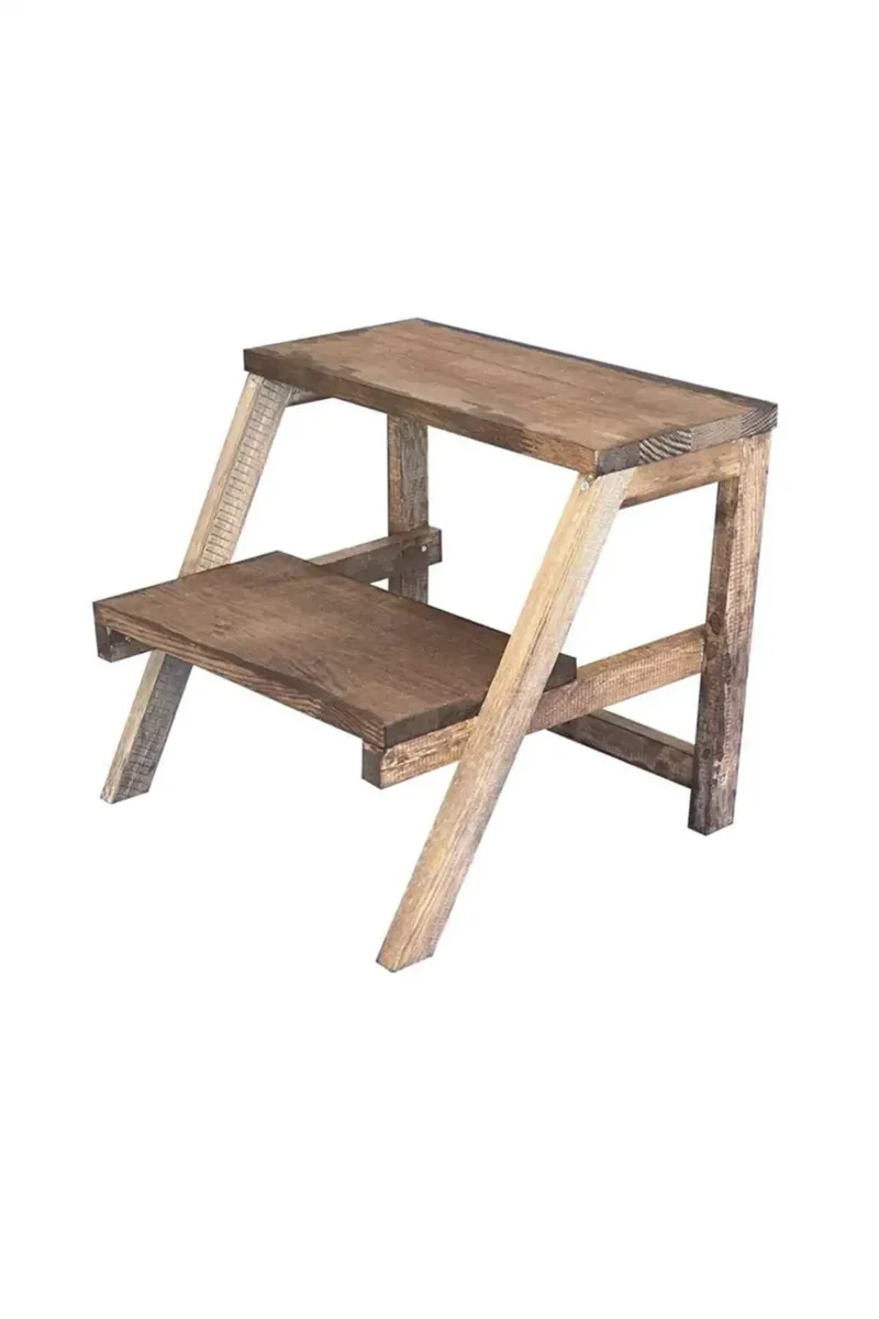 Scara Cu Trepte Din Lemn, Stepping Homs, 35x48X32 cm, Lemn Natur