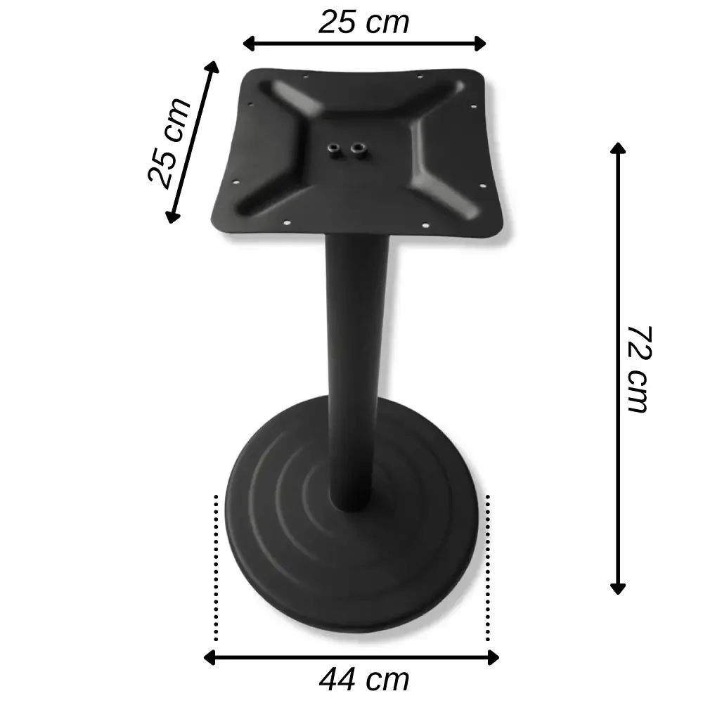 Picioare Metalice pentru Masa 70x70 cm, Negru