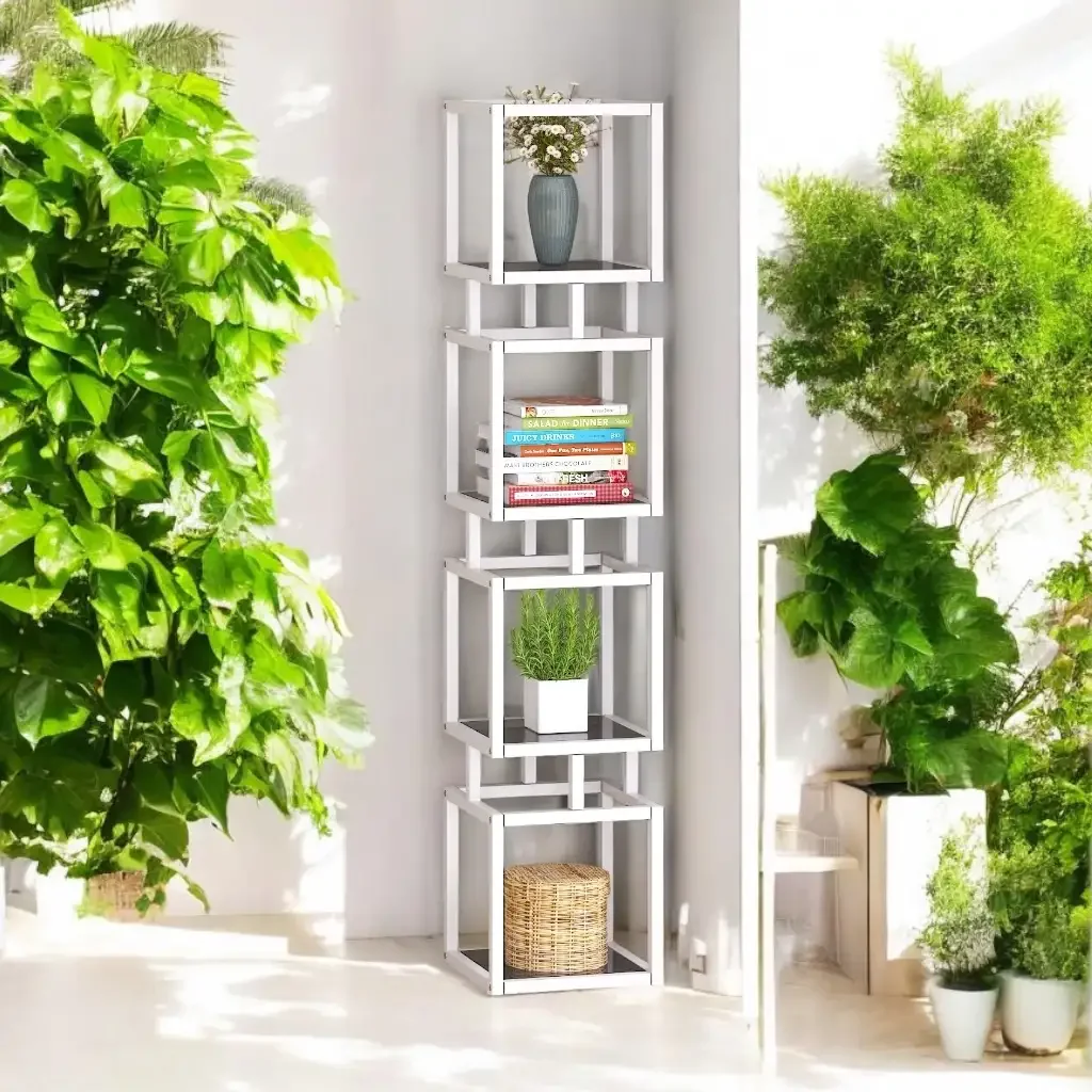 Biblioteca Art Din Metal Culoare Alb 150 Cm