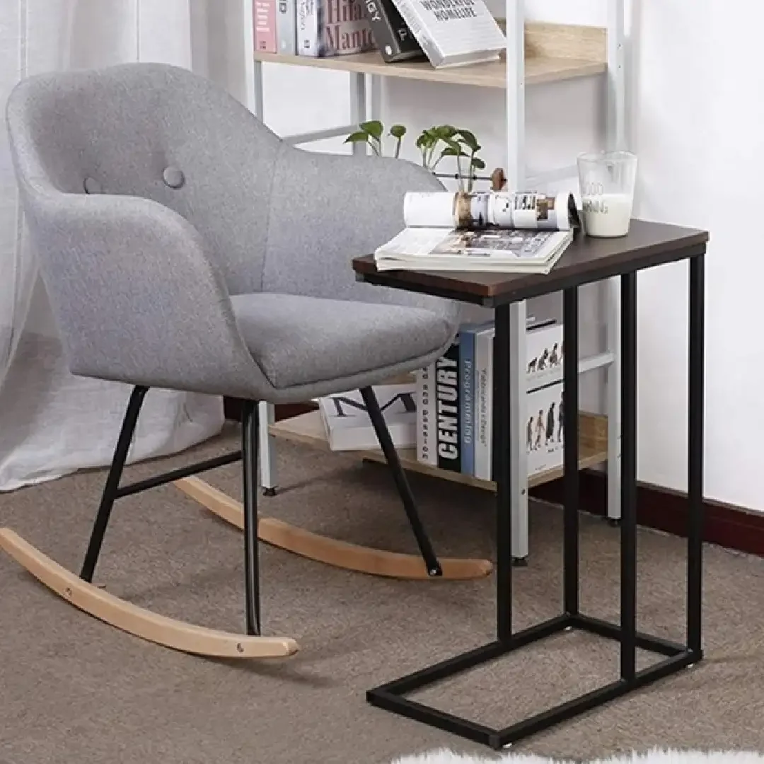 Masuta de Cafea in Stil Industrial, Metal-Lemn, Homs, Seria A-620, 45 x 25 x 63.5 cm, Negru/Nuc, 30314