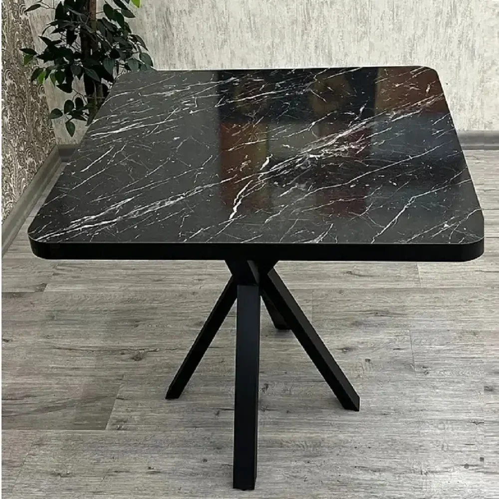Masa Bucatarie Patrat Texturata, Homs, Negru, 70 x 70X75 cm, A0036