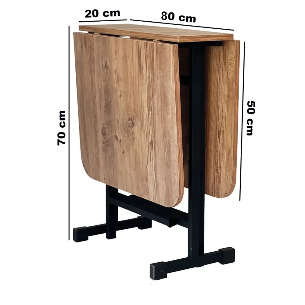 Masa Bucatarie Pliabila cu Roti Homs Nuc 120 x 80 x 74 cm