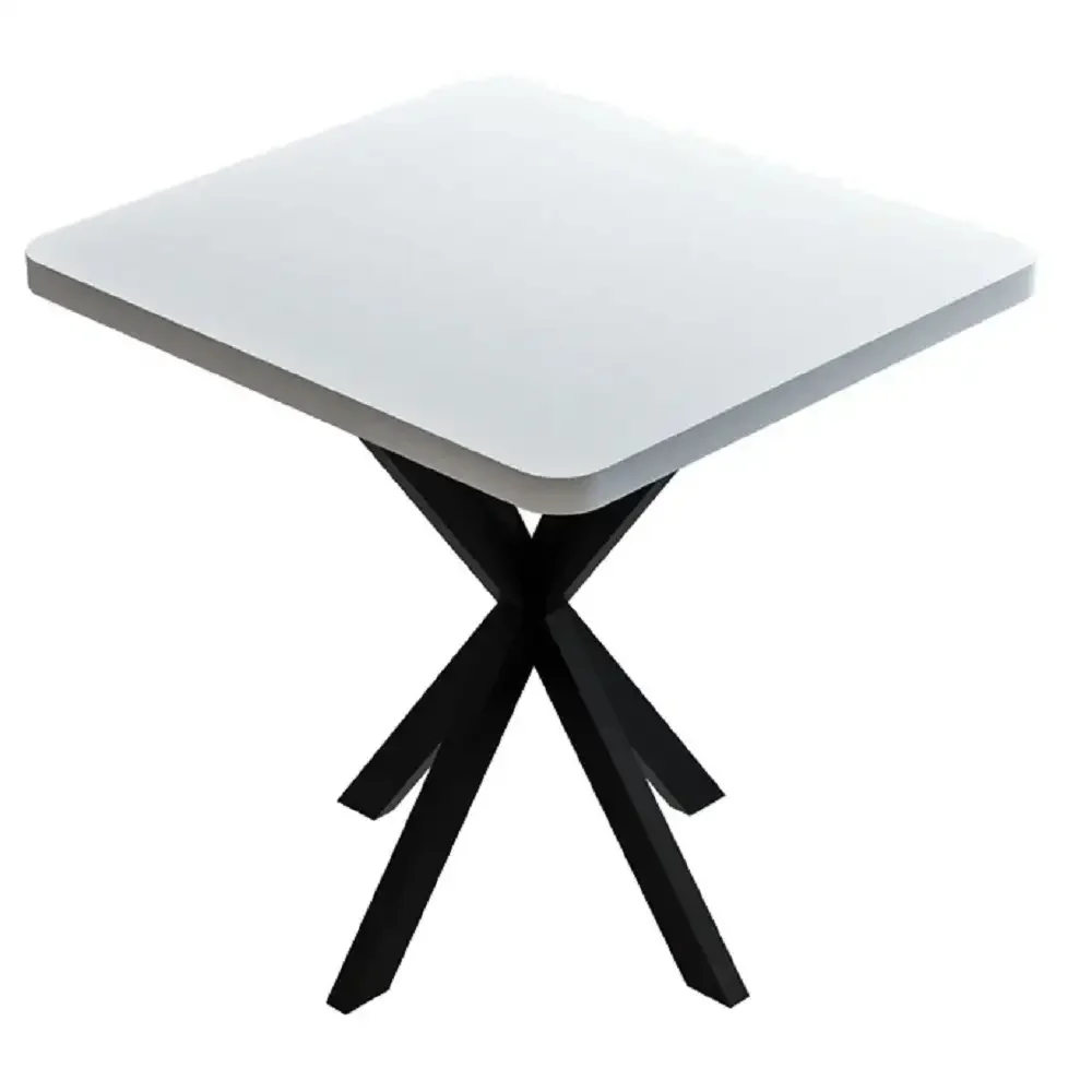 Masa Bucatarie Patrat Texturata Homs, Alb-Negru, 70x70x75 cm, A0037