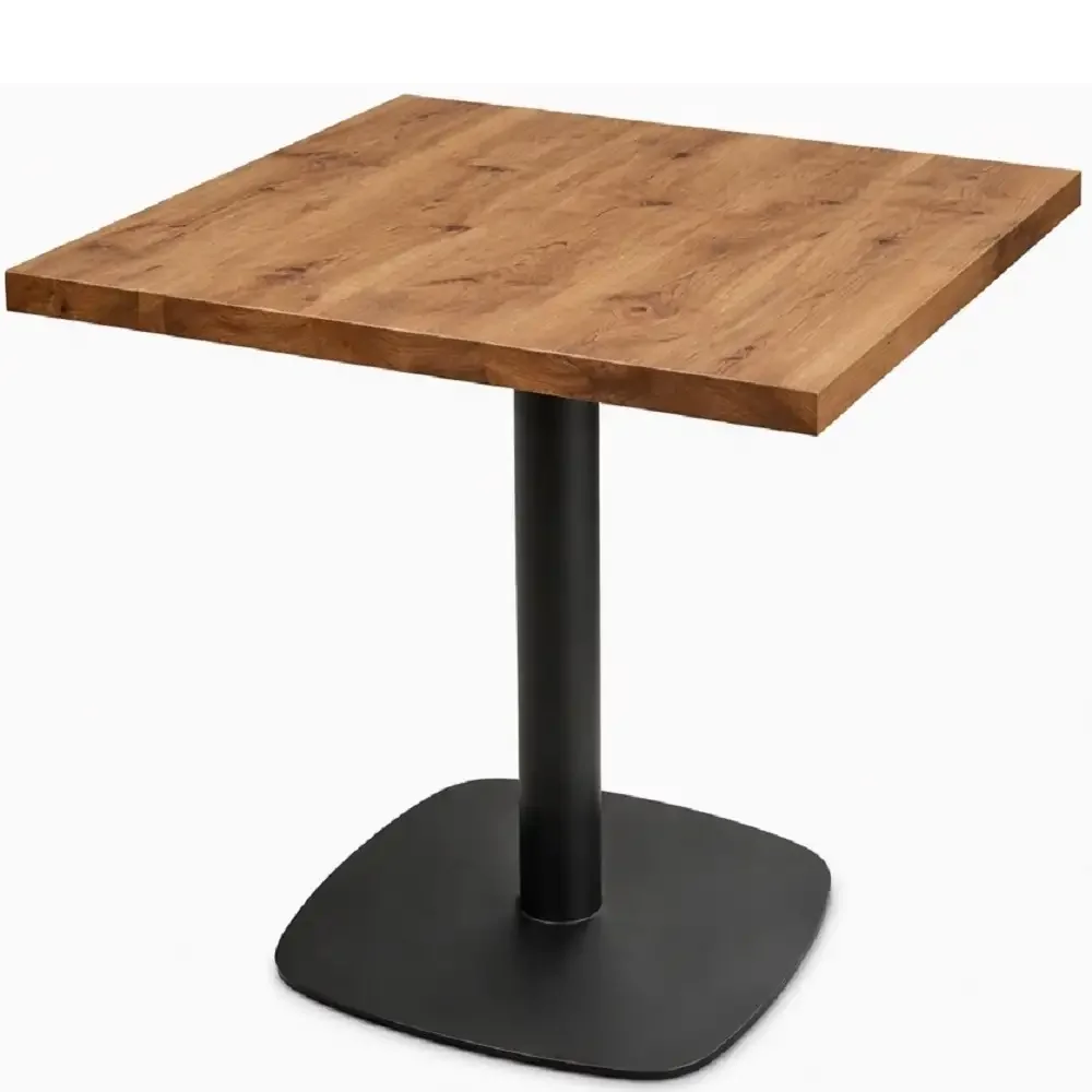 Masa Din MDF, Patrata Texturata, Homs, Nuc-Negru, 80x80x75 cm, A0110