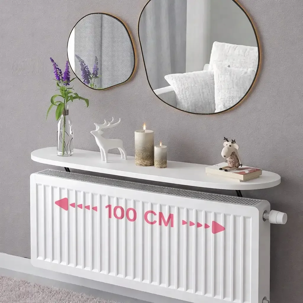 Raft Perete, Suport Calorifer, Alb Homs, 100 x 18 cm, L008
