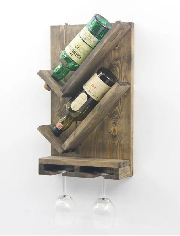 Stand Sticle Vin Din Lemn, Seria Wood, Homs Bar, Natur, 50 x 30 x 10.5 cm, 700037