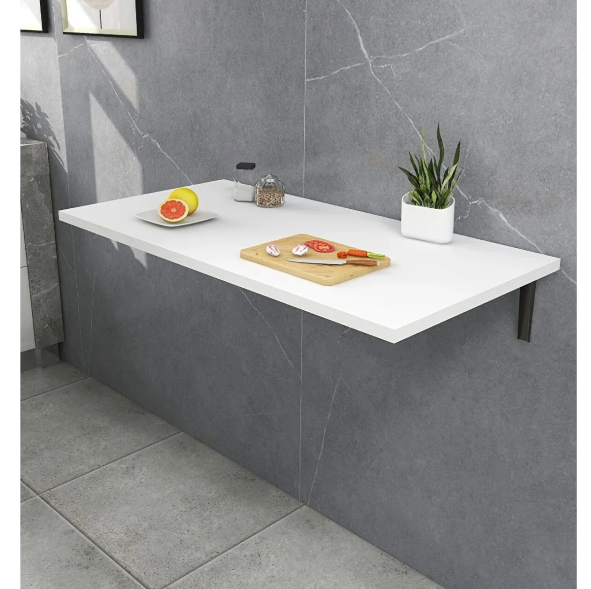 Masa Rabatabila cu Montaj pe Perete, Homs, Alb, 90X35 cm, 40084