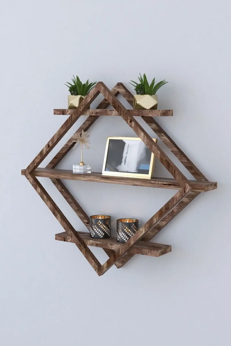 Resigilat: Raft de Perete din Lemn Platy Homs, Maro