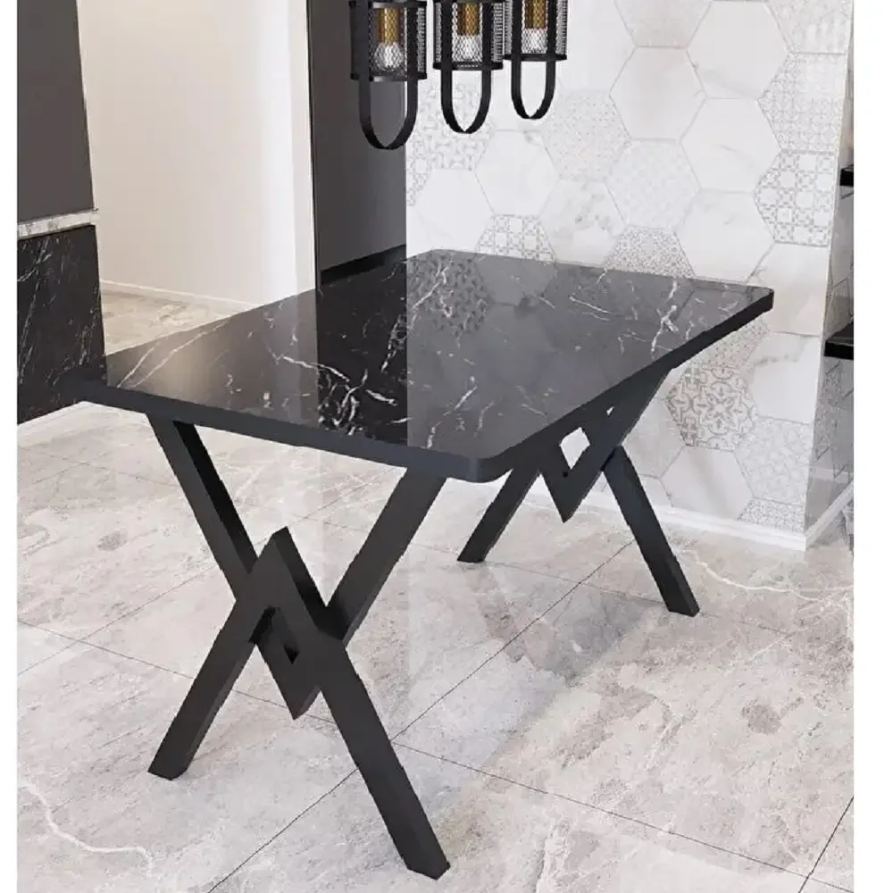 Masa Bucatarie Texturata, Negru, 110x70x75 cm, A0025