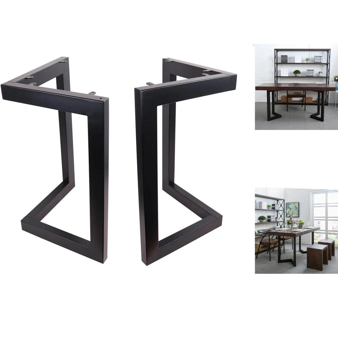 Picioare Masa Metal, Homs, Negru, 55X72 cm, 30644