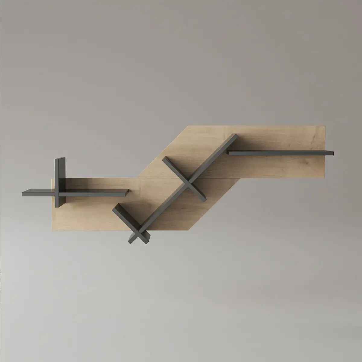 Raft Biblioteca Tree Homs 130 x 50 x 22 cm Gri-Stejar