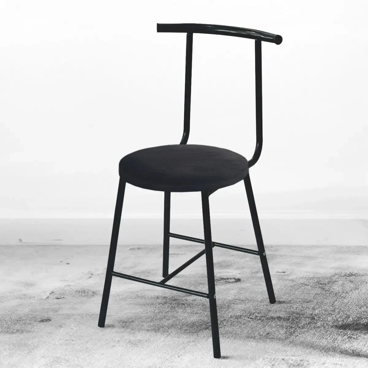 Scaune, Cafea Homs, cadru metal,nuc/negru
