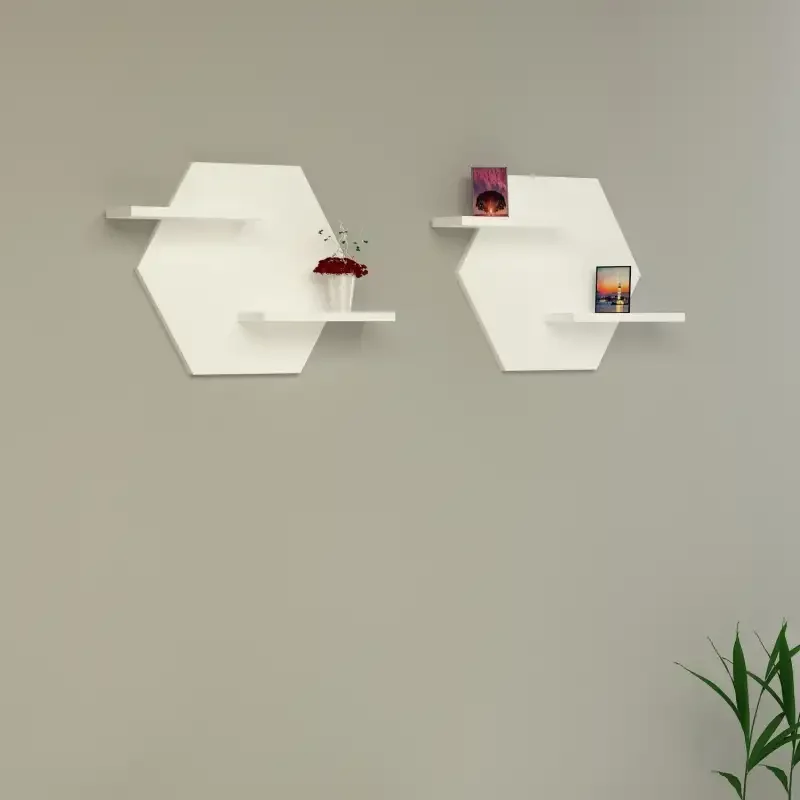 Set 2 etajere Selin Homs, 40 x 40 x 12 cm, alb