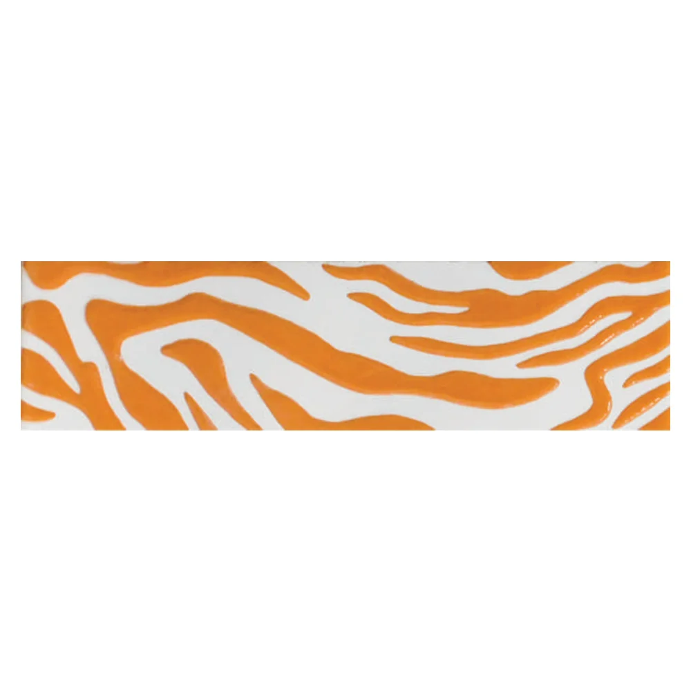 Brau Decorativ Faianta Baie / Bucatarie Crocodile Orange 6.5 x 25