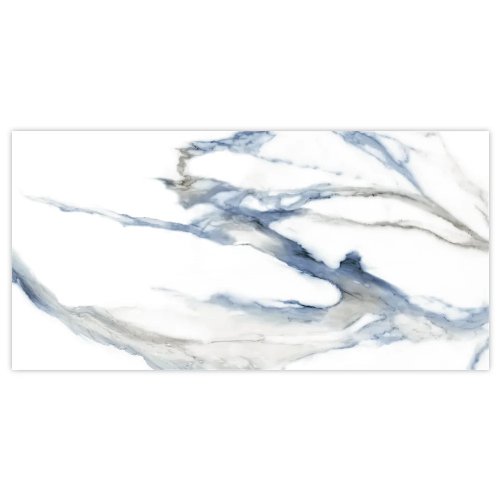 Gresie Exterior / Interior Portelanata Calacatta Aqua Blue 30 x 60 cm Mata Rectificata Tip Marmura