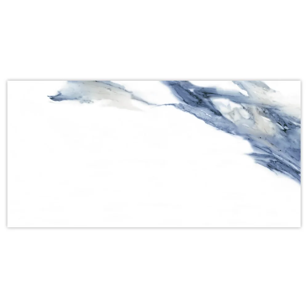 Gresie Exterior / Interior Portelanata Calacatta Aqua Blue 30 x 60 cm Mata Rectificata Tip Marmura