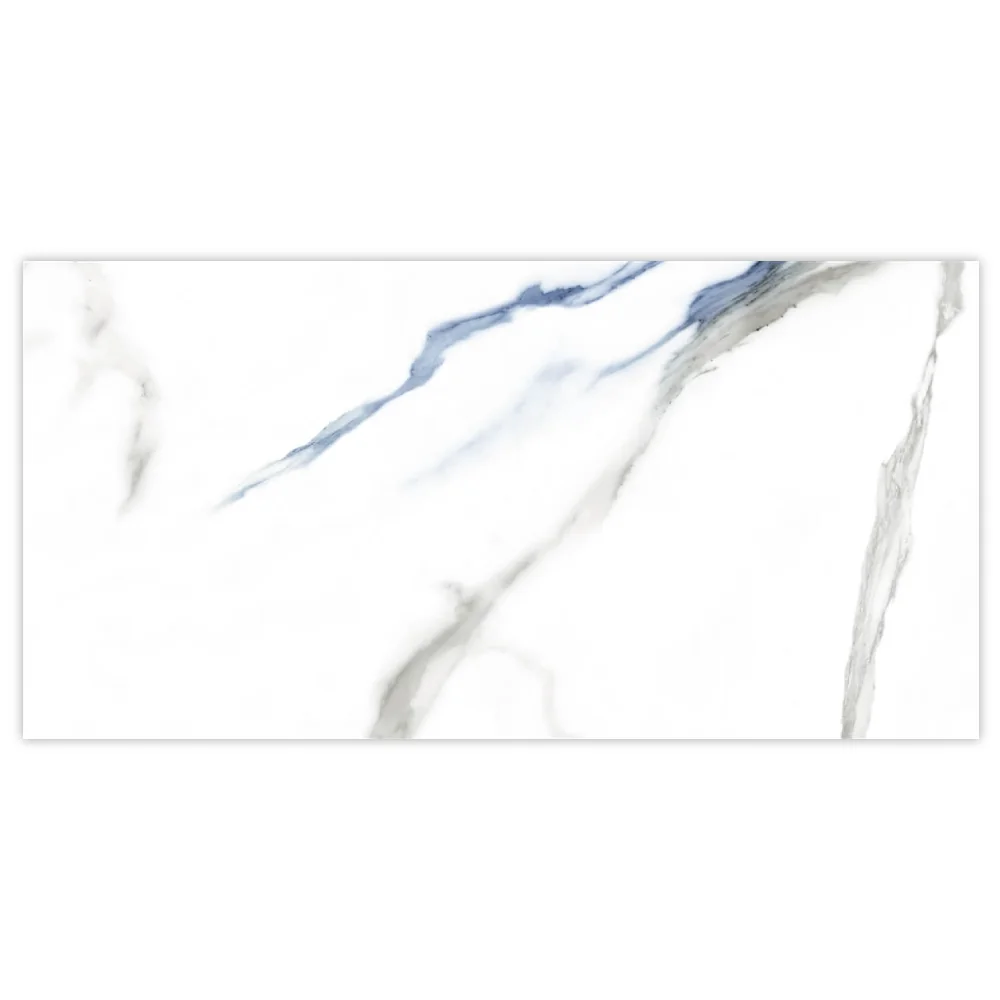 Gresie Exterior / Interior Portelanata Calacatta Aqua Blue 30 x 60 cm Mata Rectificata Tip Marmura