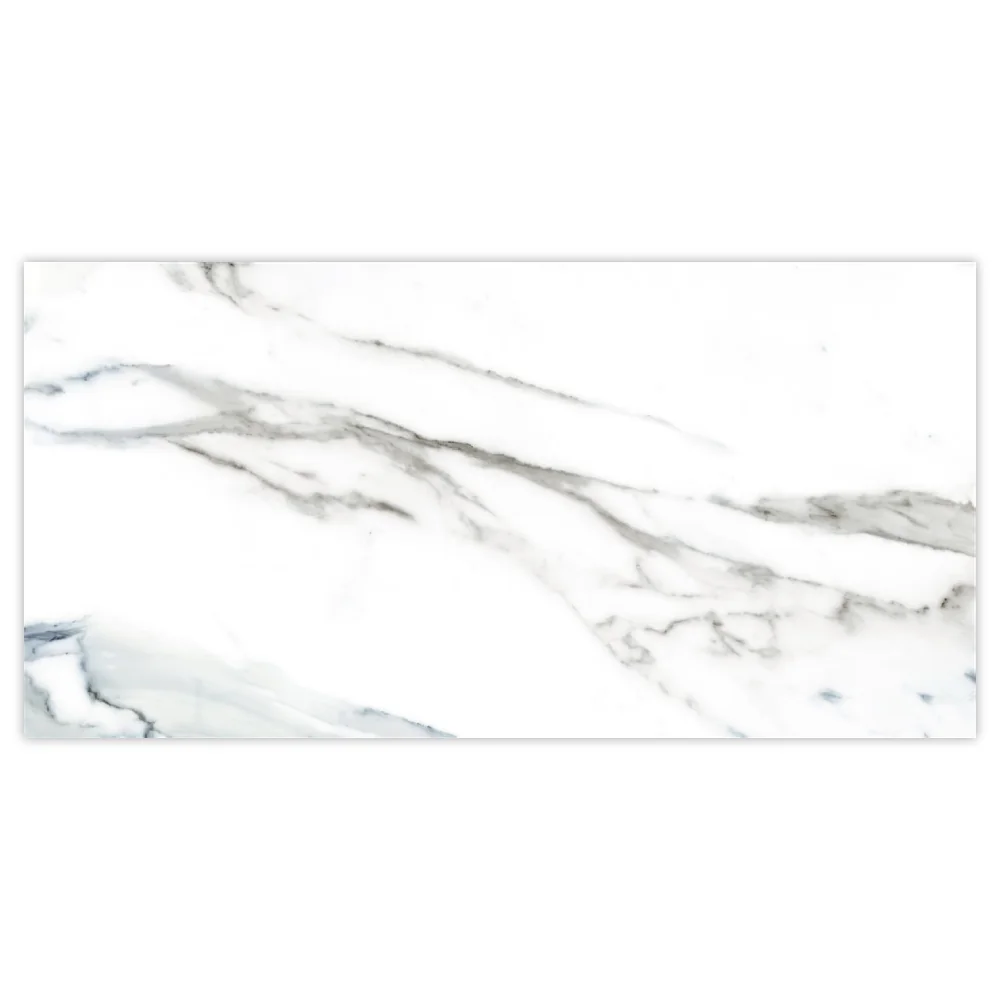 Gresie Exterior / Interior Portelanata Calacatta Aqua Blue 30 x 60 cm Mata Rectificata Tip Marmura