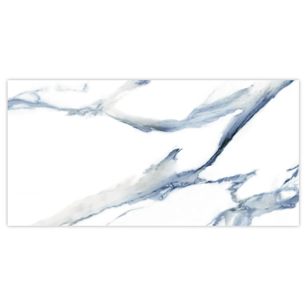 Gresie Exterior / Interior Portelanata Calacatta Aqua Blue 30 x 60 cm Mata Rectificata Tip Marmura
