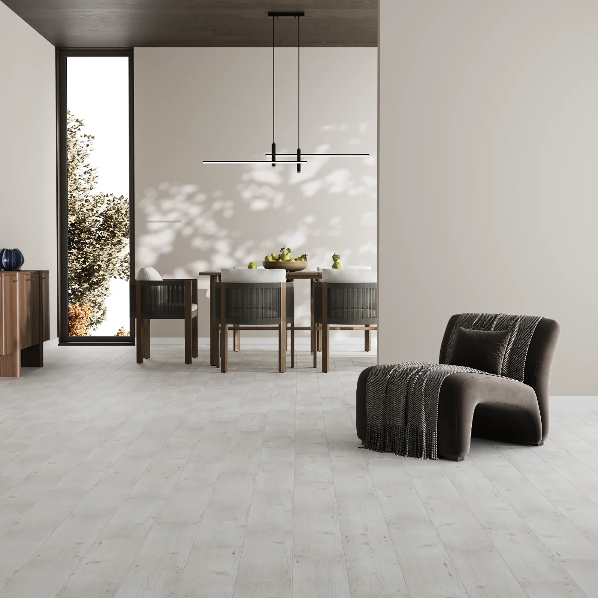 Gresie Tip Parchet Exterior / Interior Derik Light Grey 15 x 60 Cm Mata Portelanata Antiderapanta