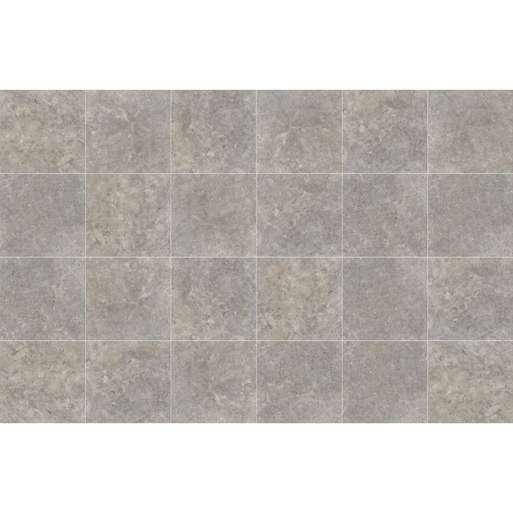 Gresie Exterior / Interior Portelanata Pewter Travertine 60 x 60 Cm Mata Rectificata Tip Piatra Naturala