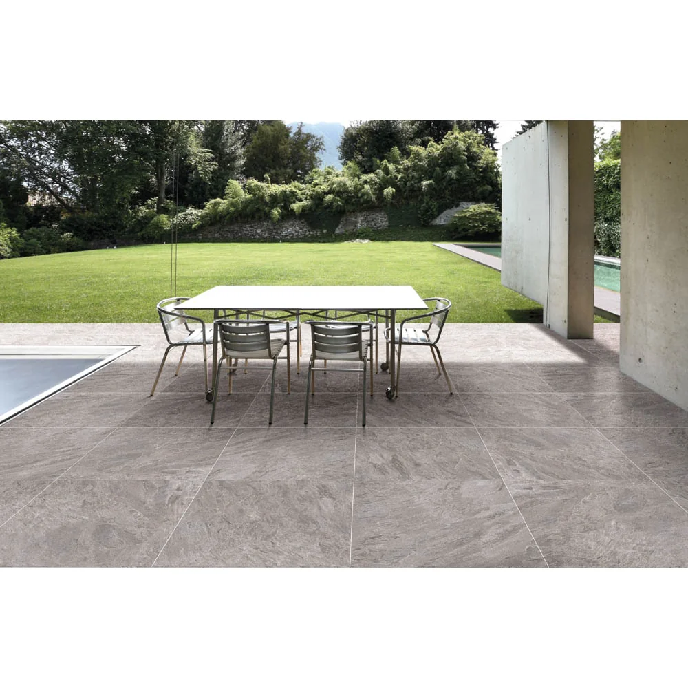 Gresie Exterior / Interior Portelanata Avio Quarzite Grey 60 x 60 cm Mata Rectificata Aspect Ciment