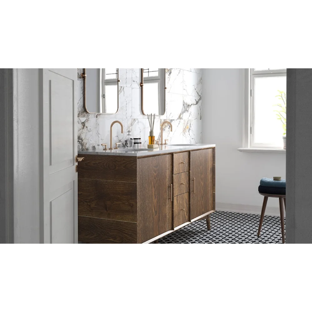 Gresie Exterior / Interior Portelanata Invisible Marble Grey 30 x 60 cm Mata Rectificata Tip Marmura