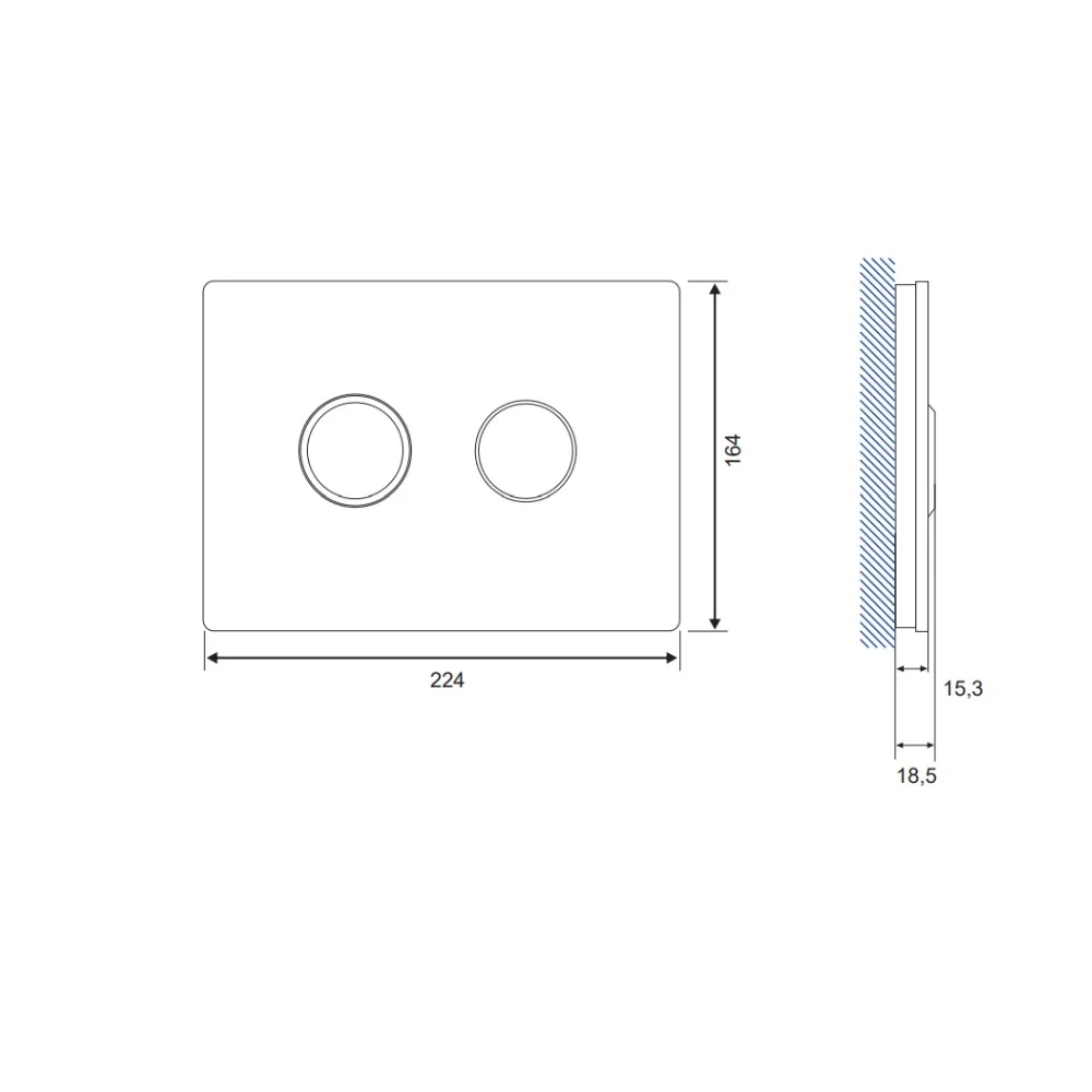 Cersanit Buton Pneumatic Accento Rotund Sticla Alb S97-055
