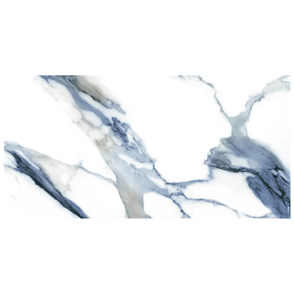 Gresie Exterior / Interior Portelanata Calacatta Aqua Blue 30 x 60 cm Lucioasa Rectificata Tip Marmura