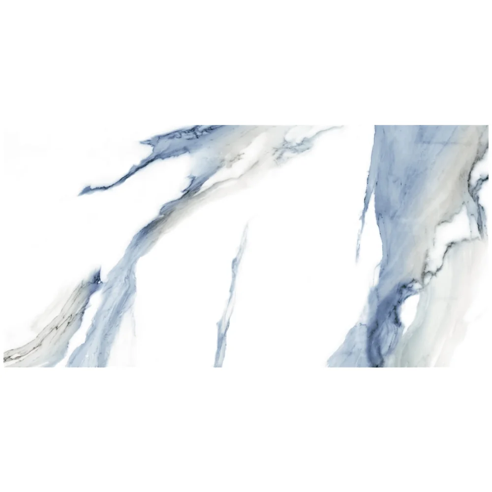 Gresie Exterior / Interior Portelanata Calacatta Aqua Blue 30 x 60 cm Lucioasa Rectificata Tip Marmura