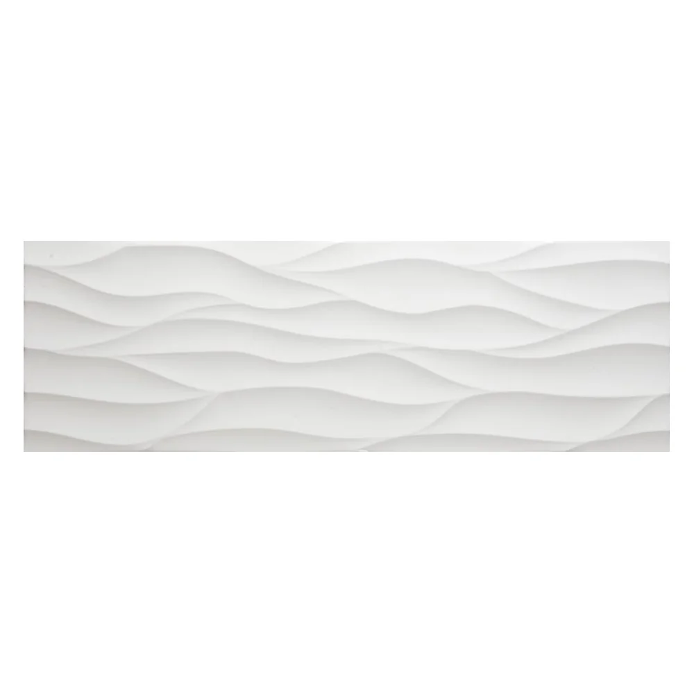 Faianta Rectificata Onda Wavy White Glossy 30 x 90