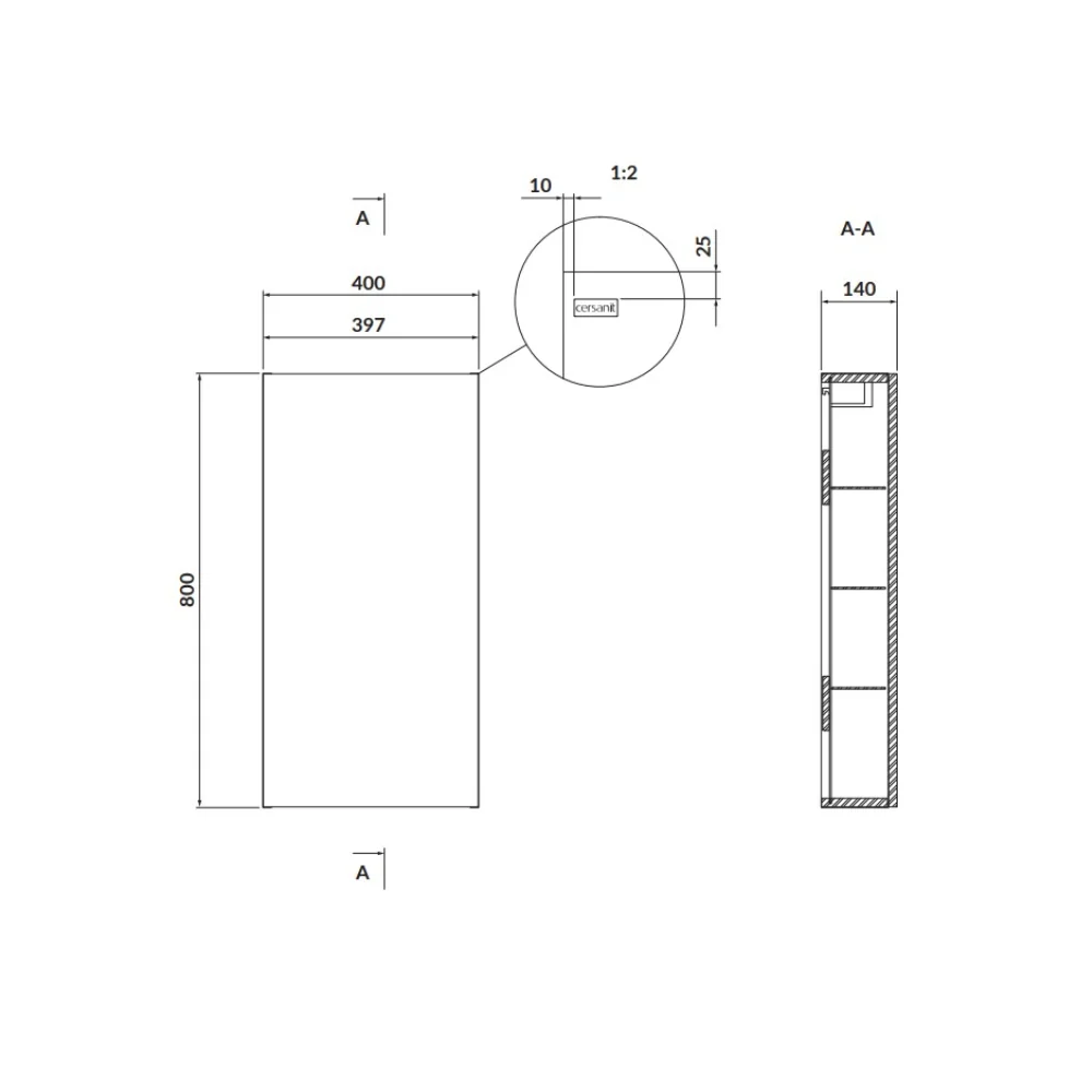 Dulap Baie Suspendat Cersanit Larga S932-003 Gri 40x80 cm