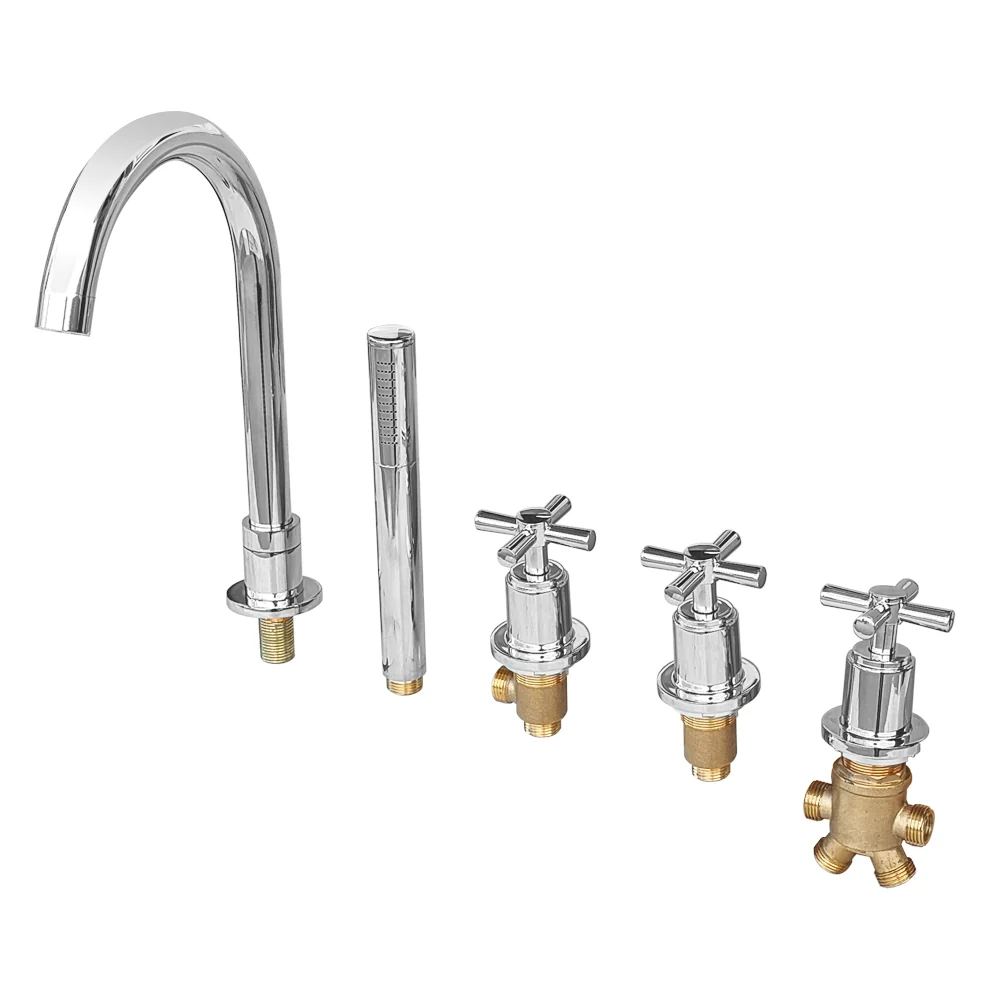 Baterie Freestanding Cu Montaj Pe Cada Crom