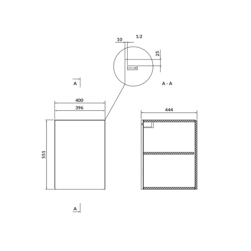 Dulap Baie Soldat Suspendat Cersanit Larga S932-012 Albastru 40x55 Cm