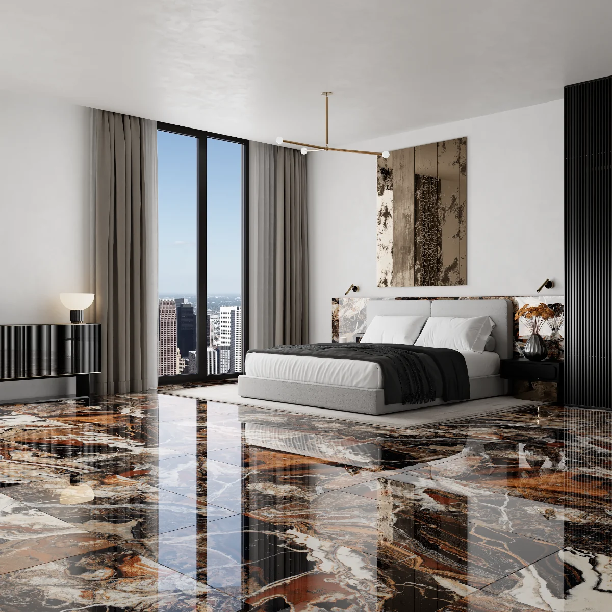 Gresie Exterior / Interior Portelanata Ignite Natural 60 x 120 cm Lucioasa Rectificata Tip Marmura