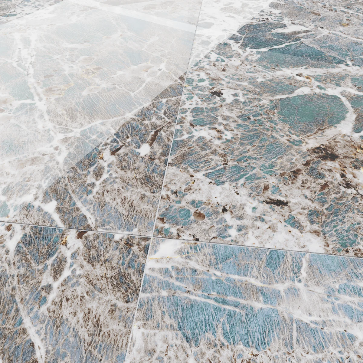 Gresie Exterior / Interior Portelanata Amazonite 60 x 120 cm Lucioasa Rectificata Tip Marmura