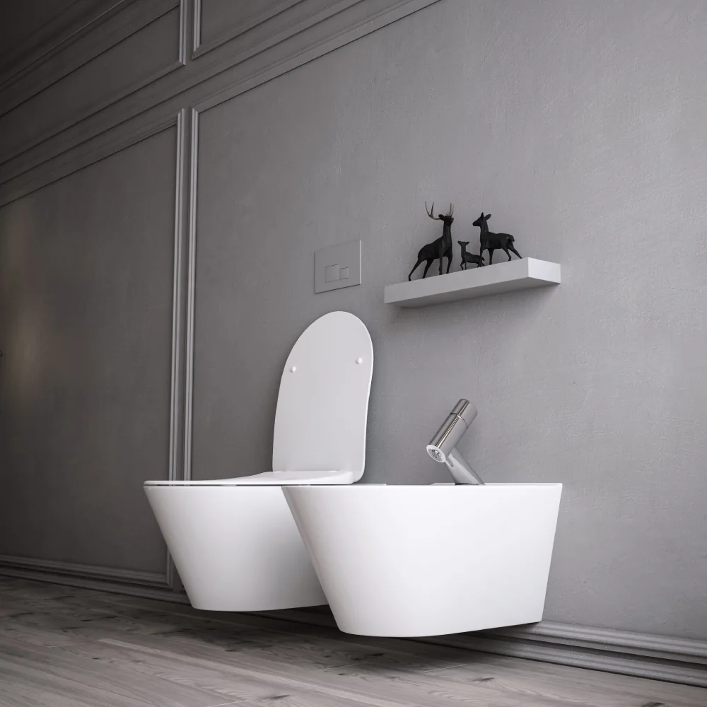 Bideu Suspendat Celesta Ava 53 x 35.5 cm Fără Margini Ceramică Alb