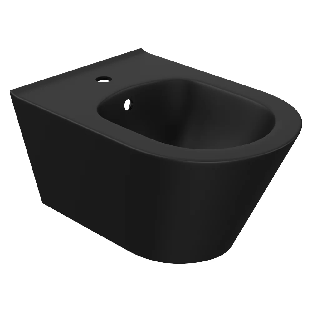 Bideu Suspendat Celesta Ava 53 x 35.5 cm Fără Margini Ceramică Negru Mat Design Elegant