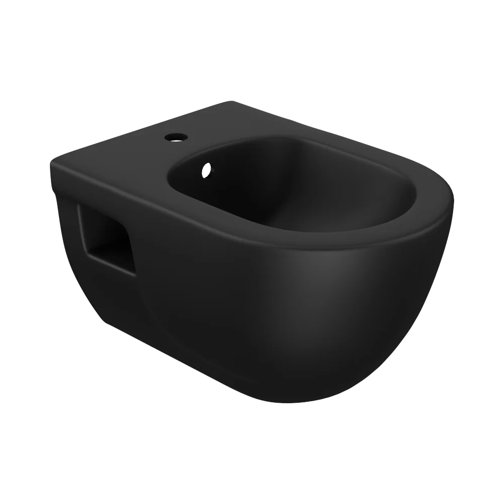 Bideu Suspendat Ceramica Celesta Brillo 53 x 35.5 cm Negru Mat Fara Margini