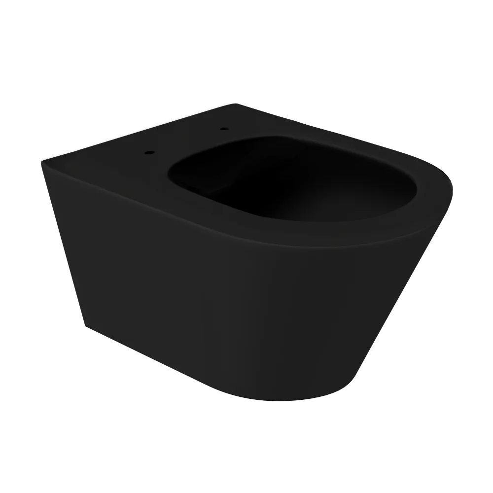 Vas WC Suspendat Rimless Celesta Ava 53 x 35.5 cm Fara Margini Ceramica Negru Mat