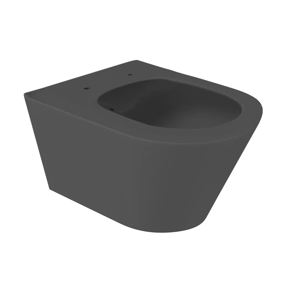 Vas WC Suspendat Rimless Celesta Ava 53 x 35.5 cm Ceramica Antracit