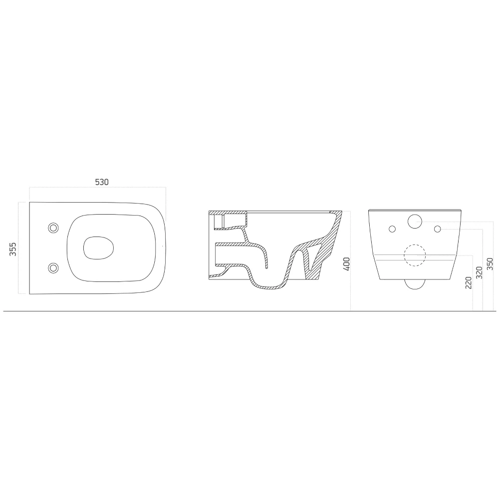 Vas WC Suspendat Rimless Celesta Gemma 53 x 35.5 cm Ceramica Bej