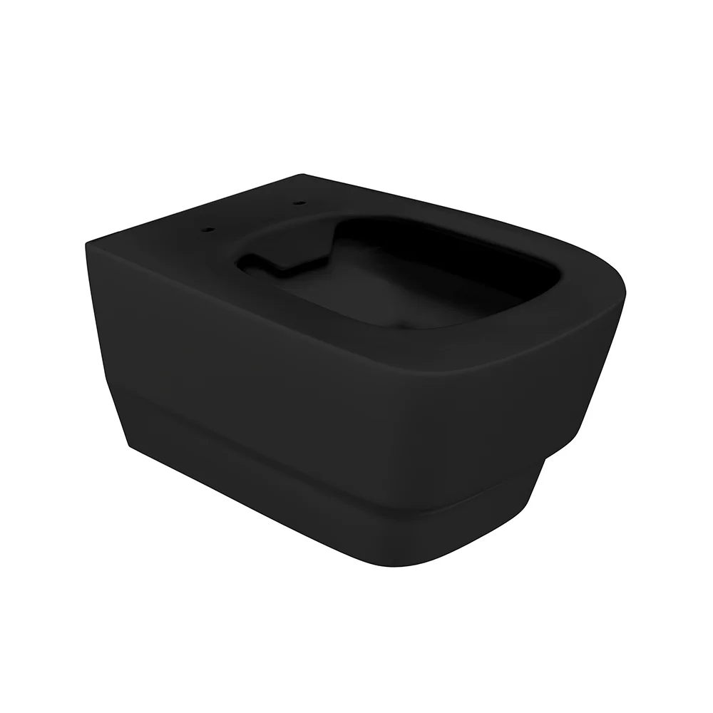 Vas WC Suspendat Rimless Celesta Gemma 53 x 35.5 cm Ceramica Negru Mat