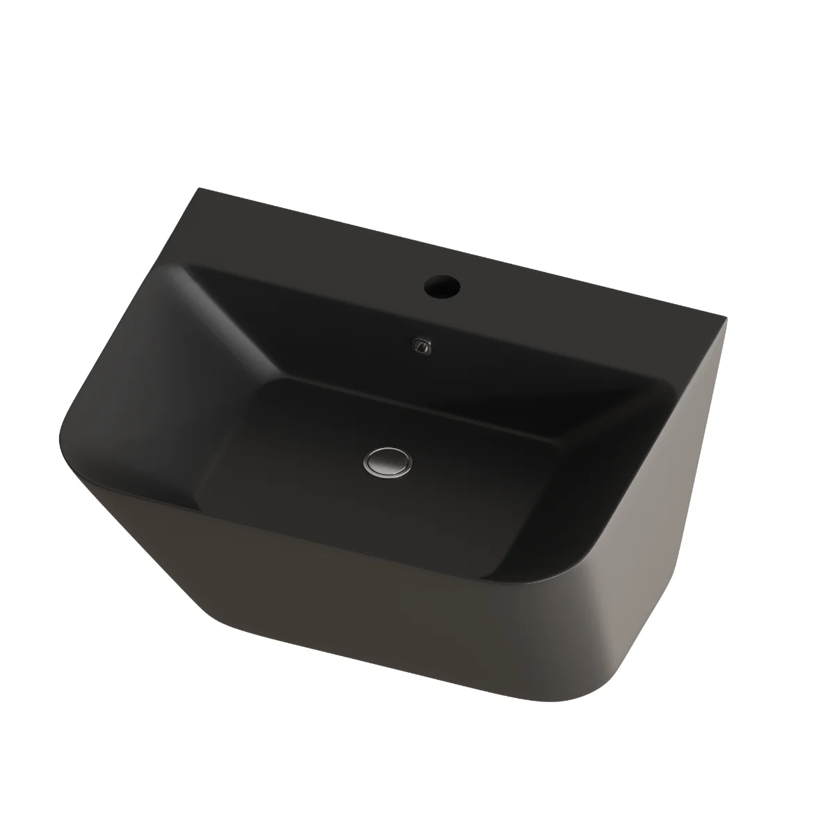 Lavoar Baie Suspendat Celesta Coral 55x35x45 Cm Negru Mat