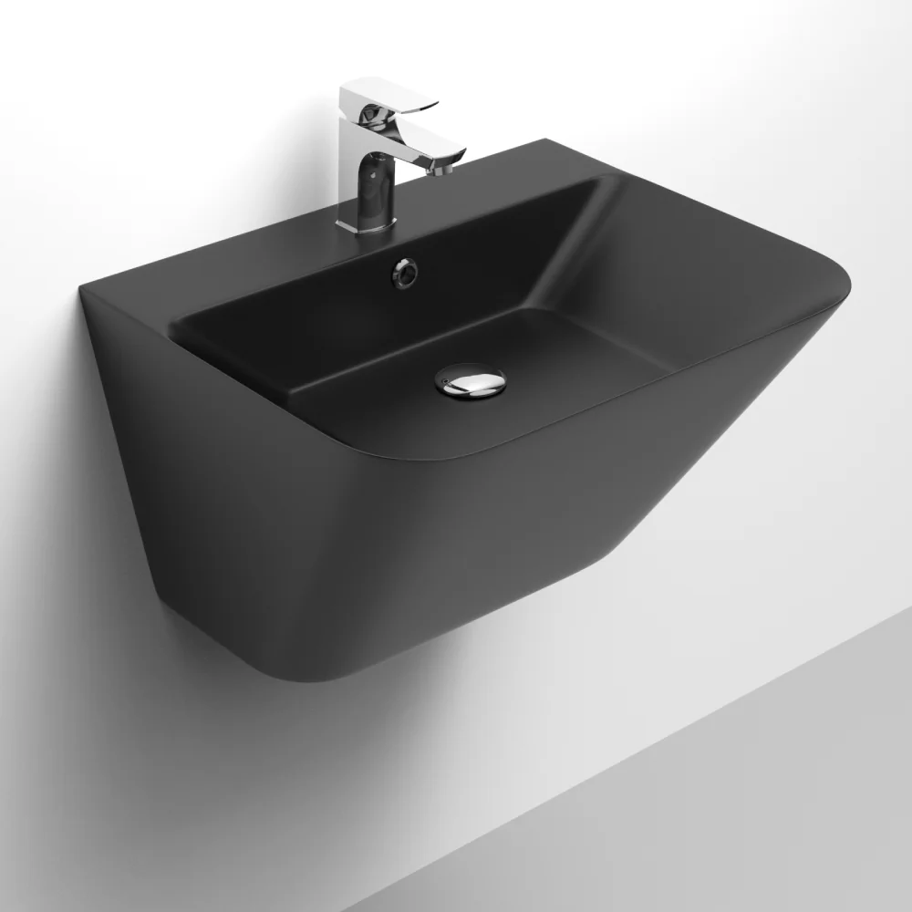 Lavoar Baie Suspendat Celesta Coral 55x35x45 Cm Negru Mat