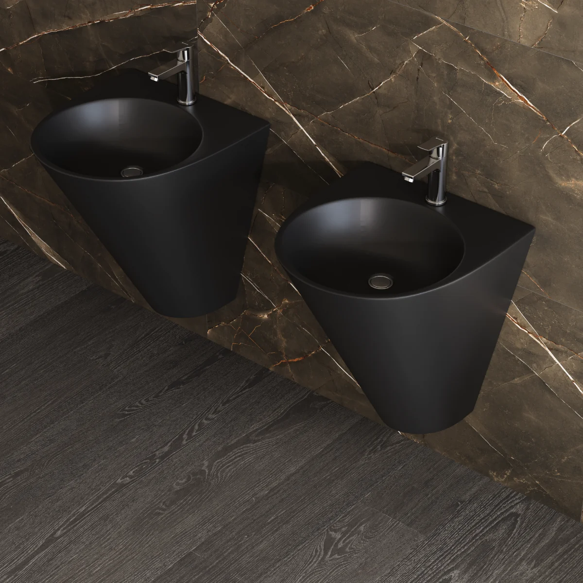 Lavoar Baie Suspendat Celesta Egea 48 x 58 x 52.5 cm Negru Mat